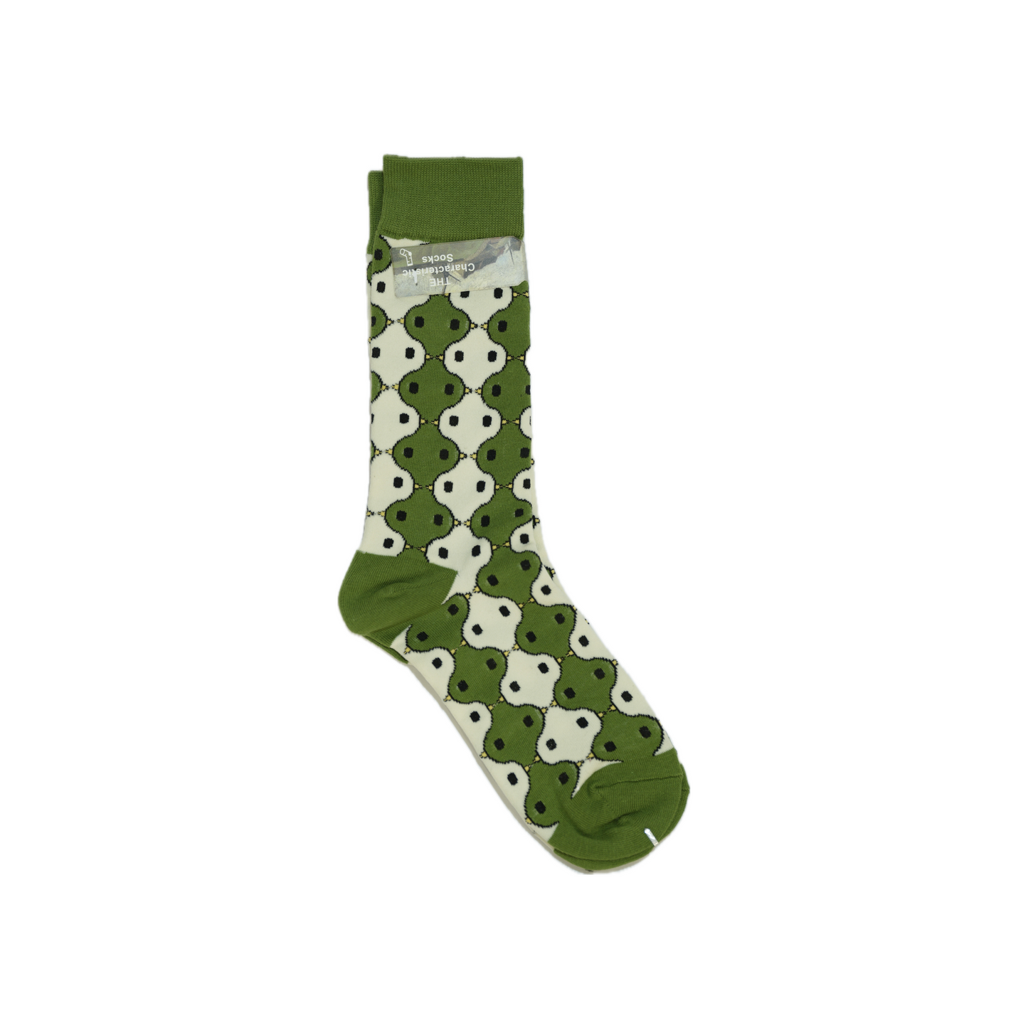A pair of cotton sock with green pattern  inspired by Van Gogh’s golden fields