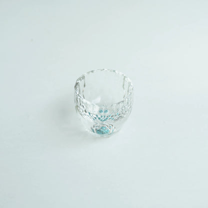 Crystal Turquoise Faceted Cup 65ml upper angle
