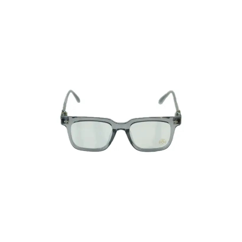 Clear eyeglasses on a white background