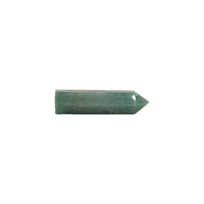 A polished aventurine tower, shown horizontally against a plain white background.