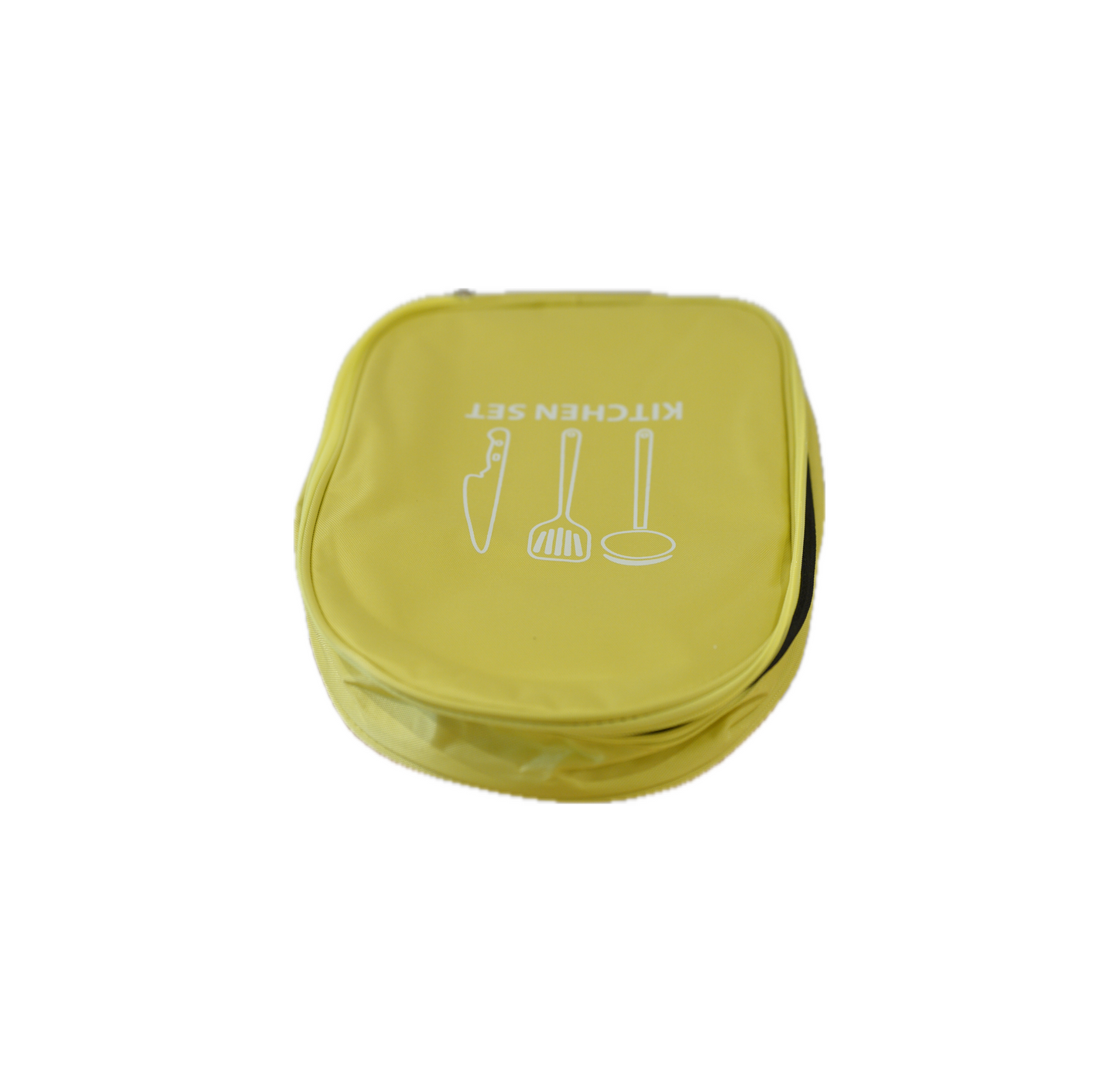 Green kitchen set bag keeps your essential kitchenware safe, organized, and ready to use.  Perfect for camping and picnic.