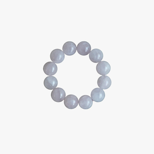 Natural Rose Quartz Crystal Bracelet 18mm on white background