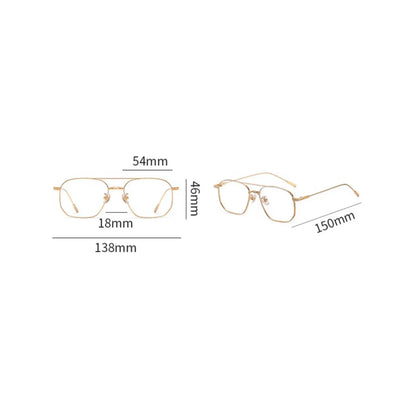 Glasses with labeled dimensions on a white background