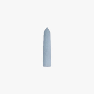 A single celestite tower centered on a plain white background.