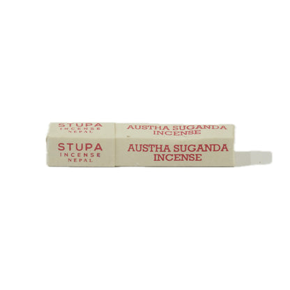 Austha Suganda Incense packaging with 'Stupa' branding on a white background