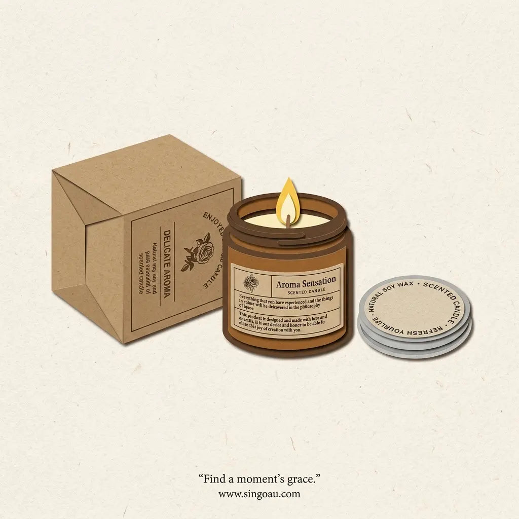 Vibe Aroma Scented Candle hand draw image singoau