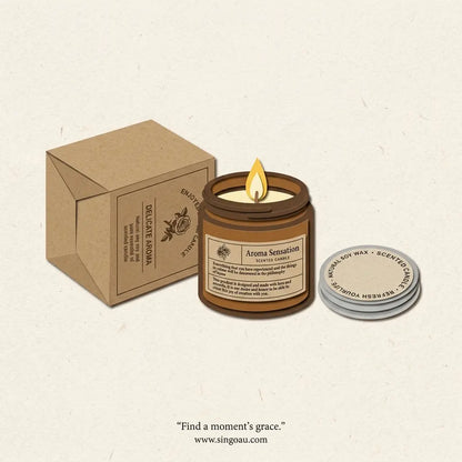 Vibe Aroma Scented Candle hand draw image singoau
