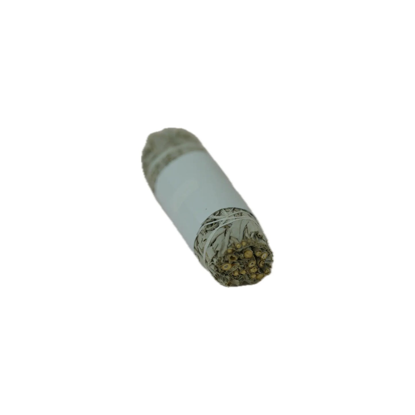 white sage smudge stick on white background