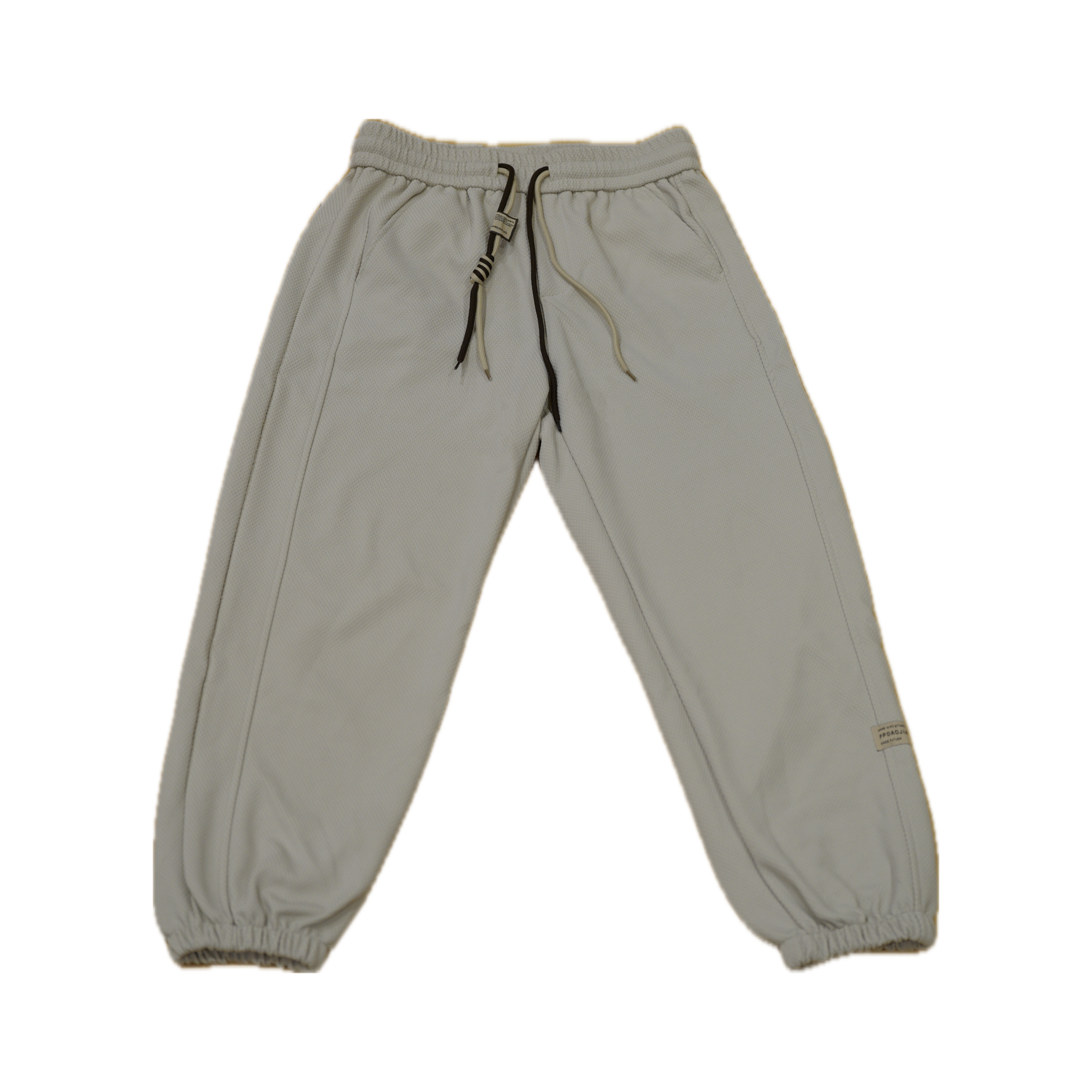 Men's relaxed fit trousers with adjustable drawstring waist, front and rear pockets, designed for all-day comfort and casual style