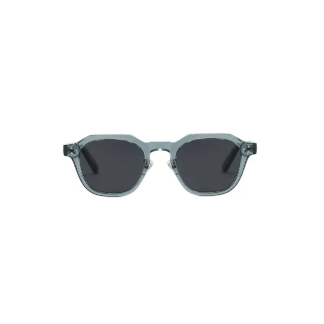 Singoau Polarized UV400 Sunglasses with Blue Frame and Black Lenses.