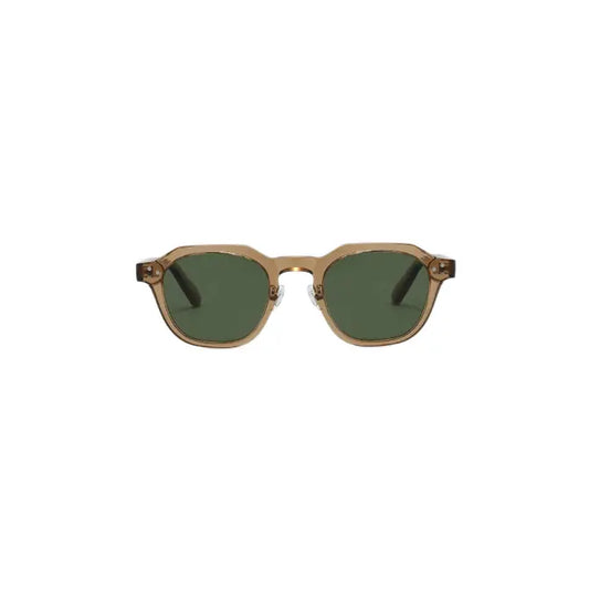 Singoau Polarized UV400 Sunglasses with Brown Frame and Green Lenses.