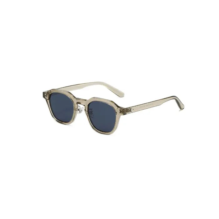 Side view and profile of Singoau Gray Frame Polarized Sunglasses with Blue Lenses.