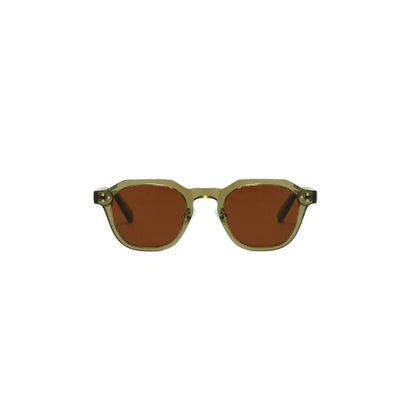 Singoau Polarized UV400 Sunglasses with Green Frame and Brown Lenses