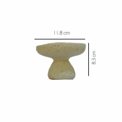 Dimensions of the Vortex cement incense holder showing a width of 11.8 cm and a height of 8.3 cm.